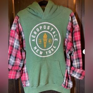 Hoodie / Flannel with Scrunchie and Bonus Scarf